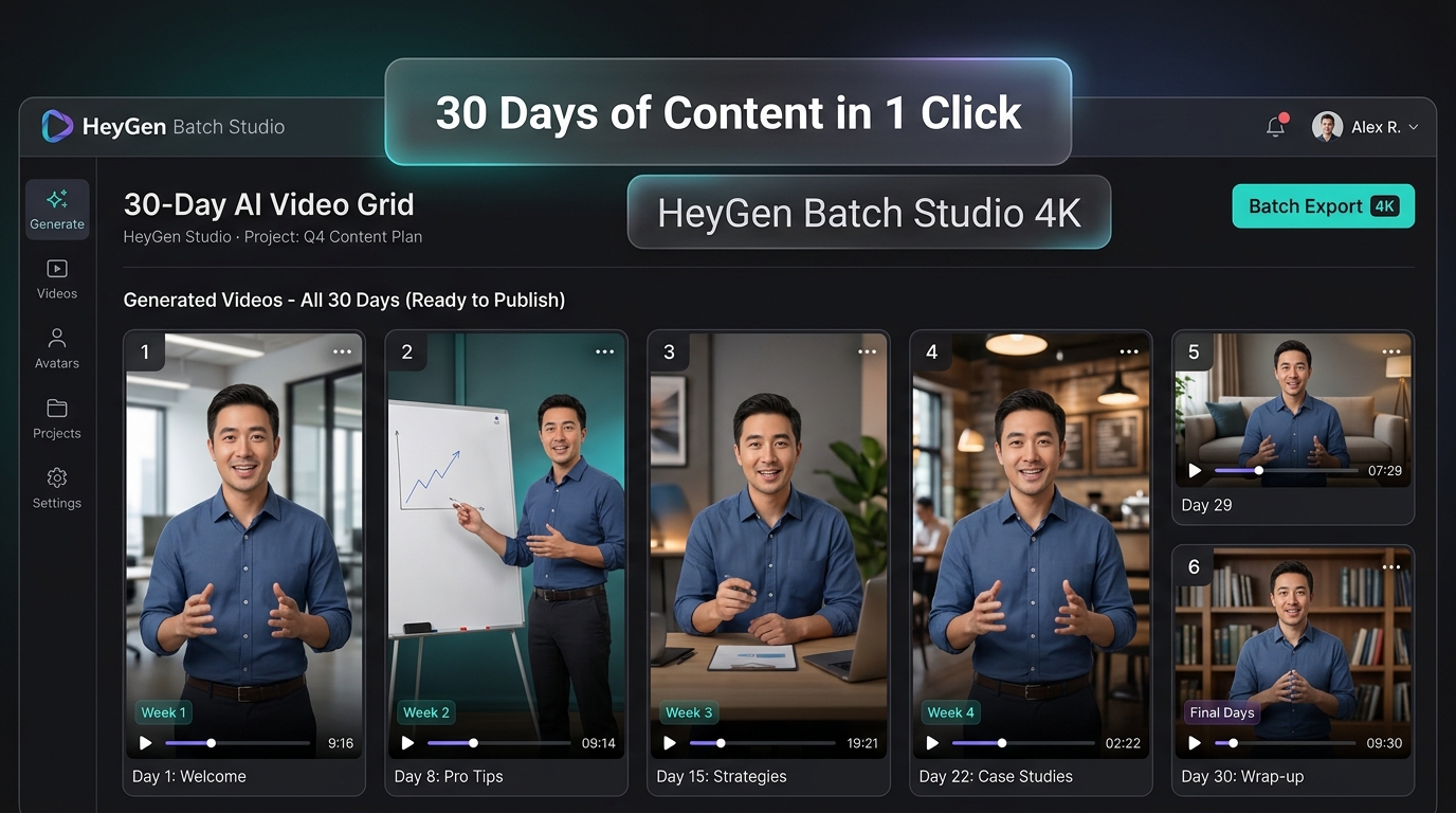 How to Produce 30 Days of 4K Video Content in 1 Click with AI Batch Studio